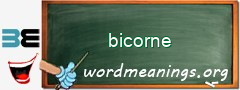 WordMeaning blackboard for bicorne